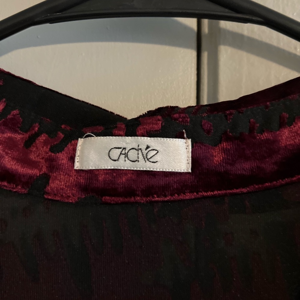 Velvet Cache Top, Color: Wine/Black